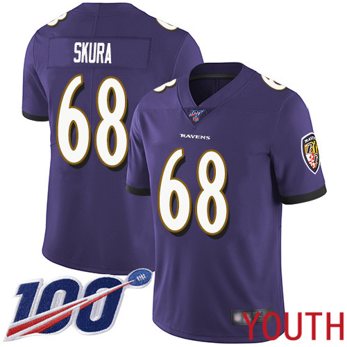 Baltimore Ravens Limited Purple Youth Matt Skura Home Jersey NFL Football 68 100th Season Vapor Untouchable